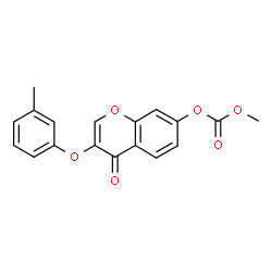 ChemSpider 2D Image | Methyl 3-(3-methylphenoxy)-4-oxo-4H-chromen-7-yl carbonate | C18H14O6