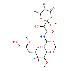 ChemSpider 2D Image | (2S)-2-Hydroxy-N-{(4S,4aS,6S,8S,8aR)-6-[(2S)-3-hydroxy-2-methoxypropyl]-8-methoxy-7,7-dimethylhexahydropyrano[3,2-d][1,3]dioxin-4-yl}-2-[(2R,5R,6R)-2-methoxy-5,6-dimethyl-4-methylenetetrahydro-2H-pyra
n-2-yl]acetamide (non-preferred name) | C25H43NO10