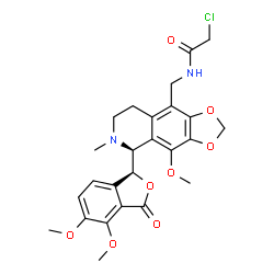 ChemSpider 2D Image | 2-Chloro-N-({(5S)-5-[(1S)-4,5-dimethoxy-3-oxo-1,3-dihydro-2-benzofuran-1-yl]-4-methoxy-6-methyl-5,6,7,8-tetrahydro[1,3]dioxolo[4,5-g]isoquinolin-9-yl}methyl)acetamide | C25H27ClN2O8