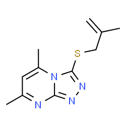 ChemSpider 2D Image | 5,7-Dimethyl-3-(2-methyl-allylsulfanyl)-[1,2,4]triazolo[4,3-a]pyrimidine | C11H14N4S