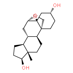 ChemSpider 2D Image | (3alpha,5beta,6alpha,10alpha,17beta)-5-Bromo-6,19-epoxyandrostane-3,17-diol | C19H29BrO3