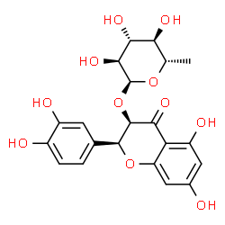 ChemSpider 2D Image | (2S,3R)-2-(3,4-Dihydroxyphenyl)-5,7-dihydroxy-4-oxo-3,4-dihydro-2H-chromen-3-yl 6-deoxy-alpha-L-glucopyranoside | C21H22O11