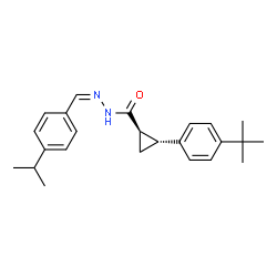 ChemSpider 2D Image | (1R,2R)-N'-[(Z)-(4-Isopropylphenyl)methylene]-2-[4-(2-methyl-2-propanyl)phenyl]cyclopropanecarbohydrazide | C24H30N2O