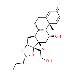 ChemSpider 2D Image | (4aR,4bR,5S,6aS,6bS,8R,9aR,10aS)-6b-Glycoloyl-5-hydroxy-4a,6a-dimethyl-8-propyl-4a,4b,5,6,6a,6b,9a,10,10a,10b,11,12-dodecahydro-2H-naphtho[2',1':4,5]indeno[1,2-d][1,3]dioxol-2-one | C25H34O6