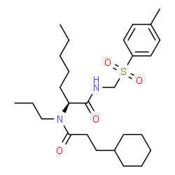 ChemSpider 2D Image | (2S)-2-[(3-Cyclohexylpropanoyl)(propyl)amino]-N-{[(4-methylphenyl)sulfonyl]methyl}heptanamide | C27H44N2O4S