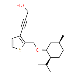 ChemSpider 2D Image | 3-[2-({[(1R,2S,5S)-2-Isopropyl-5-methylcyclohexyl]oxy}methyl)-3-thienyl]-2-propyn-1-ol | C18H26O2S