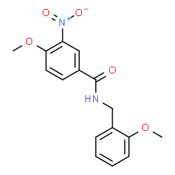 ChemSpider 2D Image | 4-Methoxy-N-(2-methoxybenzyl)-3-nitrobenzamide | C16H16N2O5