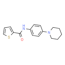 ChemSpider 2D Image | N-(4-piperidinophenyl)-2-thiophenecarboxamide | C16H18N2OS