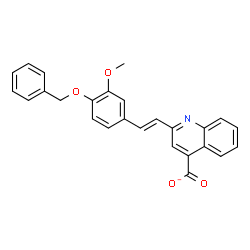 ChemSpider 2D Image | 2-{(E)-2-[4-(Benzyloxy)-3-methoxyphenyl]vinyl}-4-quinolinecarboxylate | C26H20NO4