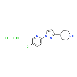 ChemSpider 2D Image | 5-Chloro-2-[3-(4-piperidinyl)-1H-pyrazol-1-yl]pyridine dihydrochloride | C13H17Cl3N4
