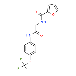 ChemSpider 2D Image | N-(2-Oxo-2-{[4-(trifluoromethoxy)phenyl]amino}ethyl)-2-furamide | C14H11F3N2O4