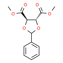 ChemSpider 2D Image | Dimethyl (4R,5R)-2-phenyl-1,3-dioxolane-4,5-dicarboxylate | C13H14O6