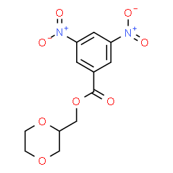 ChemSpider 2D Image | 1,4-Dioxan-2-ylmethyl 3,5-dinitrobenzoate | C12H12N2O8