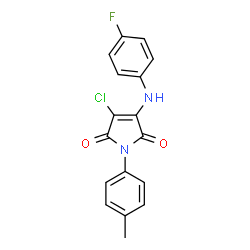 ChemSpider 2D Image | 3-Chloro-4-[(4-fluorophenyl)amino]-1-(4-methylphenyl)-1H-pyrrole-2,5-dione | C17H12ClFN2O2
