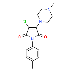 ChemSpider 2D Image | 3-Chloro-4-(4-methyl-piperazin-1-yl)-1-p-tolyl-pyrrole-2,5-dione | C16H18ClN3O2