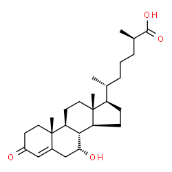 ChemSpider 2D Image | (7alpha,25R)-7-Hydroxy-3-oxocholest-4-en-26-oic acid | C27H42O4