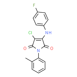 ChemSpider 2D Image | 3-Chloro-4-[(4-fluorophenyl)amino]-1-(2-methylphenyl)-1H-pyrrole-2,5-dione | C17H12ClFN2O2