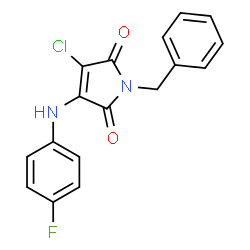 ChemSpider 2D Image | 1-Benzyl-3-chloro-4-[(4-fluorophenyl)amino]-1H-pyrrole-2,5-dione | C17H12ClFN2O2