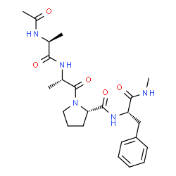 ChemSpider 2D Image | N-Acetyl-L-alanyl-L-alanyl-L-prolyl-N-methyl-L-phenylalaninamide | C23H33N5O5