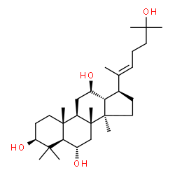 ChemSpider 2D Image | (3beta,6alpha,12beta,20E)-Dammar-20(22)-ene-3,6,12,25-tetrol | C30H52O4