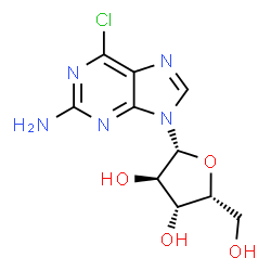 ChemSpider 2D Image | 6-Chloro-9-(beta-D-xylofuranosyl)-9H-purin-2-amine | C10H12ClN5O4