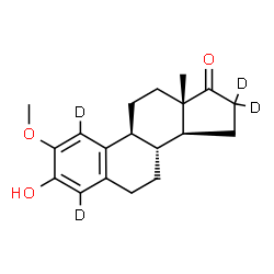 ChemSpider 2D Image | 3-Hydroxy-2-methoxy(1,4,16,16-~2~H_4_)estra-1,3,5(10)-trien-17-one | C19H20D4O3