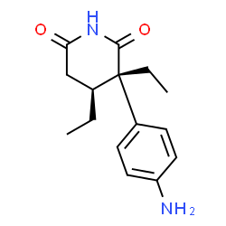 ChemSpider 2D Image | (3S,4S)-3-(4-Aminophenyl)-3,4-diethyl-2,6-piperidinedione | C15H20N2O2