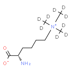ChemSpider 2D Image | (2S)-2-Amino-6-{tris[(~2~H_3_)methyl]ammonio}hexanoate | C9H11D9N2O2