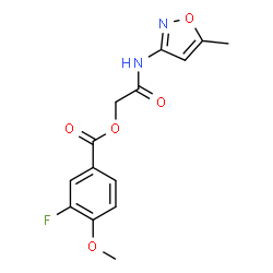 ChemSpider 2D Image | 2-[(5-Methyl-1,2-oxazol-3-yl)amino]-2-oxoethyl 3-fluoro-4-methoxybenzoate | C14H13FN2O5