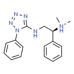 ChemSpider 2D Image | (1S)-N,N-Dimethyl-1-phenyl-2-[(1-phenyl-1H-tetrazol-5-yl)amino]ethanaminium | C17H21N6