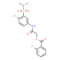 ChemSpider 2D Image | 2-{[4-Chloro-3-(dimethylsulfamoyl)phenyl]amino}-2-oxoethyl 2-fluorobenzoate | C17H16ClFN2O5S