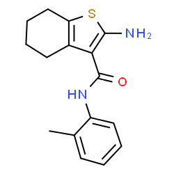 ChemSpider 2D Image | 2-Amino-N-(o-tolyl)-4,5,6,7-tetrahydrobenzo[b]thiophene-3-carboxamide | C16H18N2OS