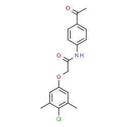 ChemSpider 2D Image | N-(4-Acetylphenyl)-2-(4-chloro-3,5-dimethylphenoxy)acetamide | C18H18ClNO3