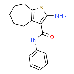 ChemSpider 2D Image | 2-amino-N-phenyl-4H,5H,6H,7H,8H-cyclohepta[b]thiophene-3-carboxamide | C16H18N2OS