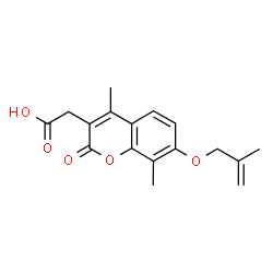 ChemSpider 2D Image | 2-(4,8-dimethyl-7-((2-methylallyl)oxy)-2-oxo-2H-chromen-3-yl)acetic acid | C17H18O5