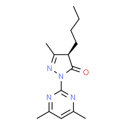 ChemSpider 2D Image | (4R)-4-Butyl-2-(4,6-dimethyl-2-pyrimidinyl)-5-methyl-2,4-dihydro-3H-pyrazol-3-one | C14H20N4O