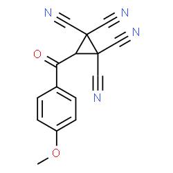 ChemSpider 2D Image | 3-(4-Methoxybenzoyl)-1,1,2,2-cyclopropanetetracarbonitrile | C15H8N4O2