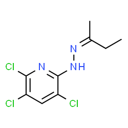 ChemSpider 2D Image | 2-[(2Z)-2-(2-Butanylidene)hydrazino]-3,5,6-trichloropyridine | C9H10Cl3N3