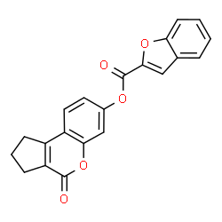 ChemSpider 2D Image | 4-Oxo-1,2,3,4-tetrahydrocyclopenta[c]chromen-7-yl 1-benzofuran-2-carboxylate | C21H14O5