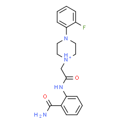 ChemSpider 2D Image | 1-{2-[(2-Carbamoylphenyl)amino]-2-oxoethyl}-4-(2-fluorophenyl)piperazin-1-ium | C19H22FN4O2