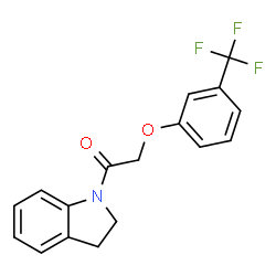 ChemSpider 2D Image | 1-(2,3-Dihydro-1H-indol-1-yl)-2-[3-(trifluoromethyl)phenoxy]ethanone | C17H14F3NO2