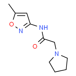 ChemSpider 2D Image | N-(5-Methylisoxazol-3-yl)-2-(pyrrolidin-1-yl)acetamide | C10H15N3O2