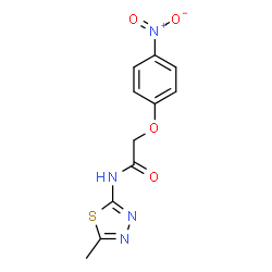 ChemSpider 2D Image | N-(5-Methyl-1,3,4-thiadiazol-2-yl)-2-(4-nitrophenoxy)acetamide | C11H10N4O4S