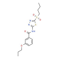 ChemSpider 2D Image | N-[5-(Butylsulfonyl)-1,3,4-thiadiazol-2-yl]-3-propoxybenzamide | C16H21N3O4S2