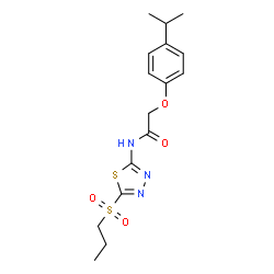 ChemSpider 2D Image | 2-(4-Isopropylphenoxy)-N-[5-(propylsulfonyl)-1,3,4-thiadiazol-2-yl]acetamide | C16H21N3O4S2