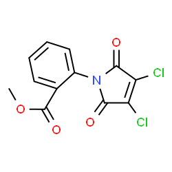 ChemSpider 2D Image | Methyl 2-(3,4-dichloro-2,5-dioxo-2,5-dihydro-1H-pyrrol-1-yl)benzoate | C12H7Cl2NO4