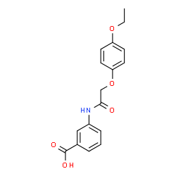 ChemSpider 2D Image | 3-{[(4-Ethoxyphenoxy)acetyl]amino}benzoic acid | C17H17NO5