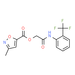 ChemSpider 2D Image | 2-Oxo-2-{[2-(trifluoromethyl)phenyl]amino}ethyl 3-methyl-1,2-oxazole-5-carboxylate | C14H11F3N2O4