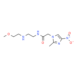 ChemSpider 2D Image | N-{2-[(2-Methoxyethyl)amino]ethyl}-2-(2-methyl-4-nitro-1H-imidazol-1-yl)acetamide | C11H19N5O4