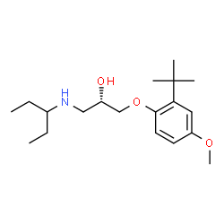 ChemSpider 2D Image | (2S)-1-[4-Methoxy-2-(2-methyl-2-propanyl)phenoxy]-3-(3-pentanylamino)-2-propanol | C19H33NO3